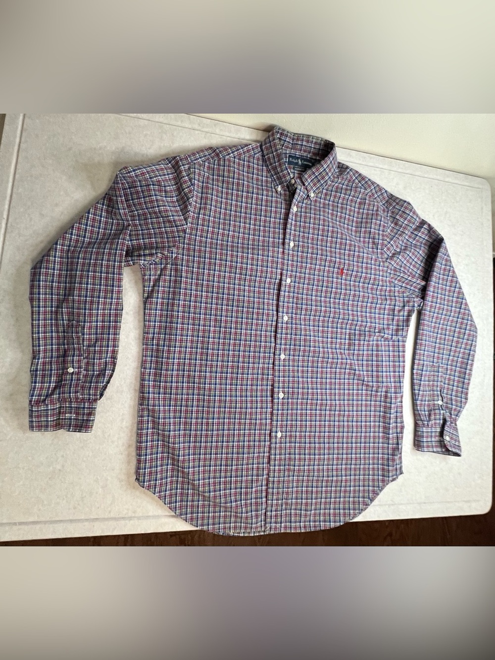 Polo Ralph Lauren Plaid Long Sleeve Button Down XLT Classic Fit Red Pony